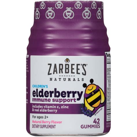 Zarbees Naturals Childrens Elderberry Immune Support Vitamin C