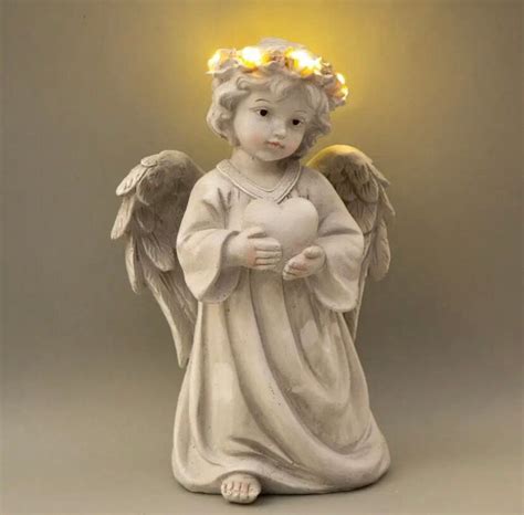 Christmas Angel Statuette With Illumination Christmas Home Etsy