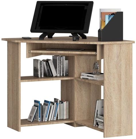 Bureau d ordinateur AKORD d angle TED Chêne Sonoma 80 cm façade Chêne