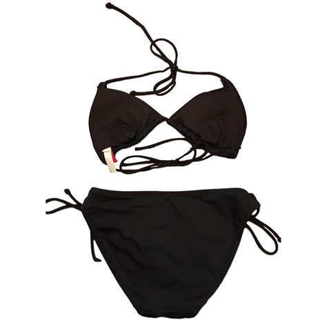 Victorias Secret Black String Bikini Set Gem