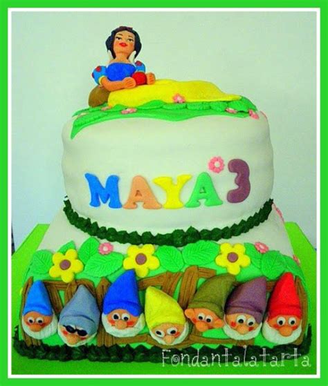 Fondant A La Tarta Tarta Princesa Blancanieves Y Los Enanitos