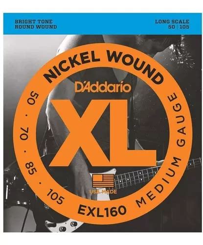 Juego De Cuerdas Para Bajo D addario Exl160 Níquel 050 105