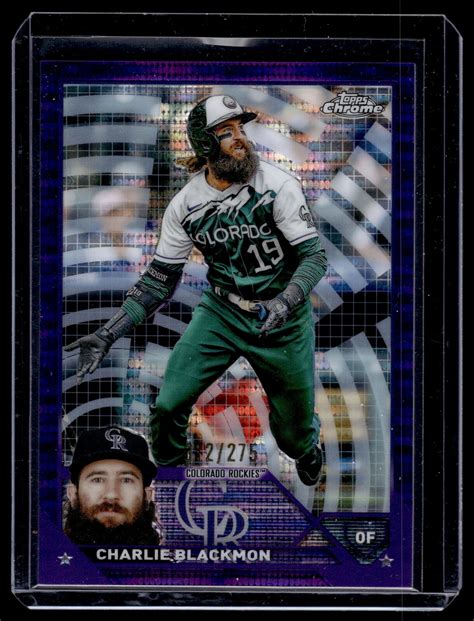 Charlie Blackmon Topps Chrome Purple Sonar Refractor Card