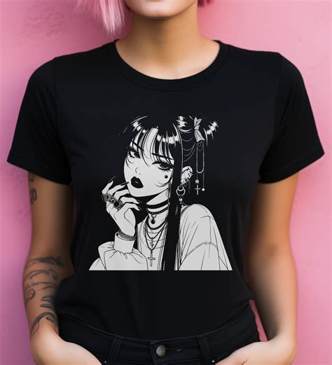 90s Anime Girl T-shirt Pastel Goth 90s Anime Grunge Aesthetic Alt Anime ...