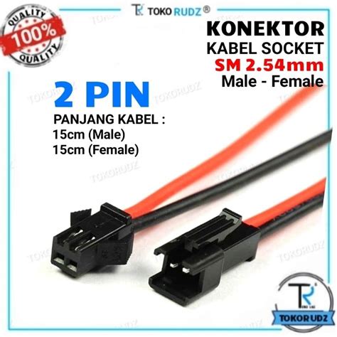 Jual SATUAN Konektor Kabel Soket LED SM DC Socket Sambungan Kabel 2P 2