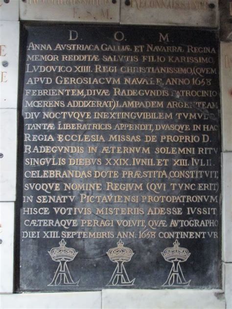 Eglise Ste Radegonde Poitiers Ex Voto Offert Par Anne D Autriche En