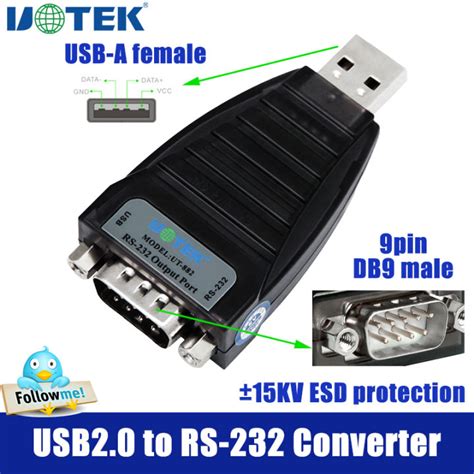 ตัวแปลง Usb เป็น Rs232 Uotek Usb2 0การแปลงขั้วต่อ Db9 9ขา Rs 232เป็นอะแดปเตอร์อนุกรม Usb พร้อม