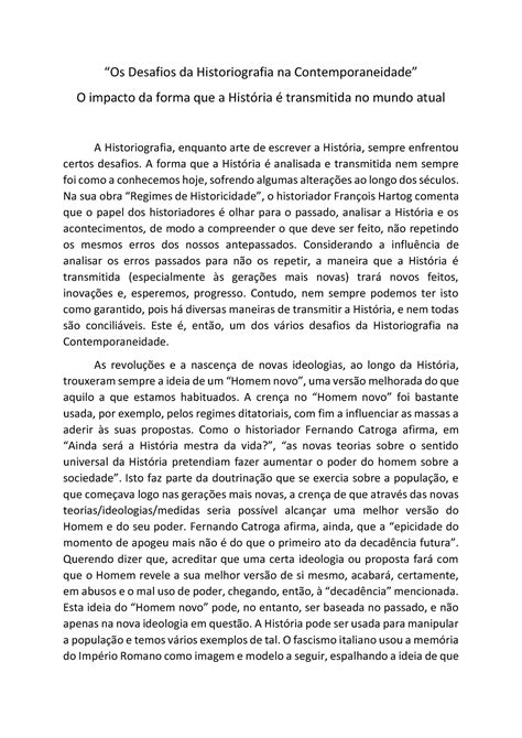 Desafios Da Contemporaneidade Exemplo De Frequ Ncia Os Desafios Da