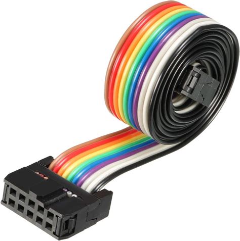 Amazon Uxcell IDC Rainbow Wire Flat Ribbon Cable 10 Pins 66cm