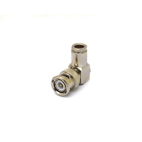 Conector BNC 50 Ohms Macho Angular Prensa Cabo RG RGC 59 LM 9 1 Gav