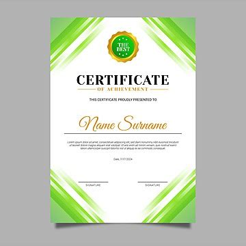 Modern Certificate Template Design With Green And White Color Template