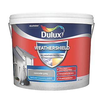 Dulux Weathershield Textured Masonry Paint Concrete Grey 10Ltr