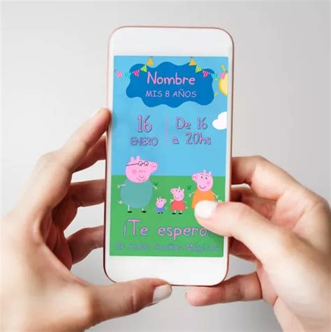 Invitaci N Tarjeta Digital Personalizada Peppa Pig Familia