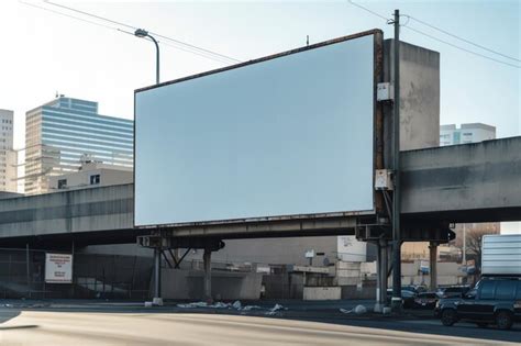 Premium Ai Image Blank White Billboard On City Street