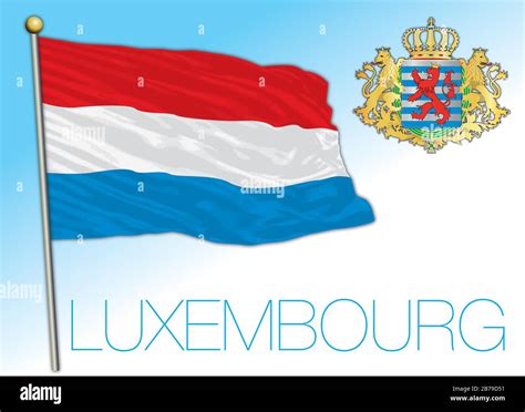 Luxemburgo bandera nacional oficial y escudo de armas Unión Europea