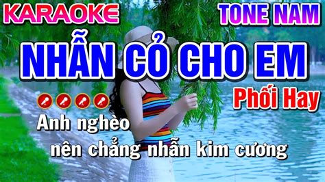 Nhẫn Cỏ Cho Em Karaoke Bolero Nhạc Sống Tone Nam BEAT CHUẨN Bến