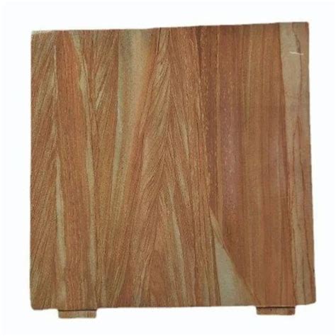 Unpolished Yellow Teakwood Sandstone Tile For Walls Thickness 20 Mm