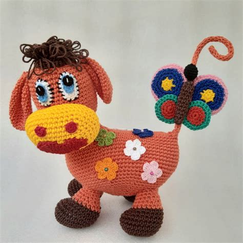 Bichinho de crochê Amigurumi Vaquinha Elo7