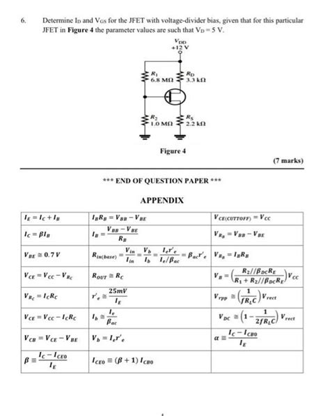 Solved 6 Determine Ip And Vas For The Jfet With