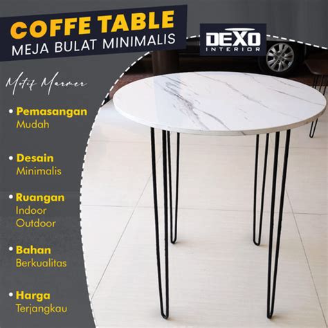 Jual Meja Bulat Minimalis Diameter 60 Cm Meja Cafe Bundar Kaki Besi