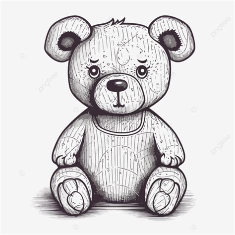 Teddy Bear Outline Vector Sticker Clipart Teddy Bear In Black And