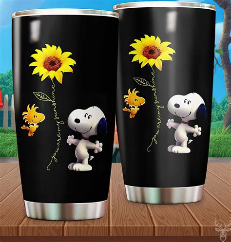 Personalized Snoopy Tumbler Cup Stainless Steel With Lid Etsy