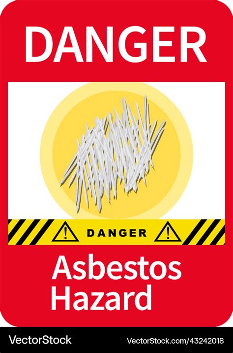 Danger Asbestos Hazard Warning Sign Royalty Free Vector