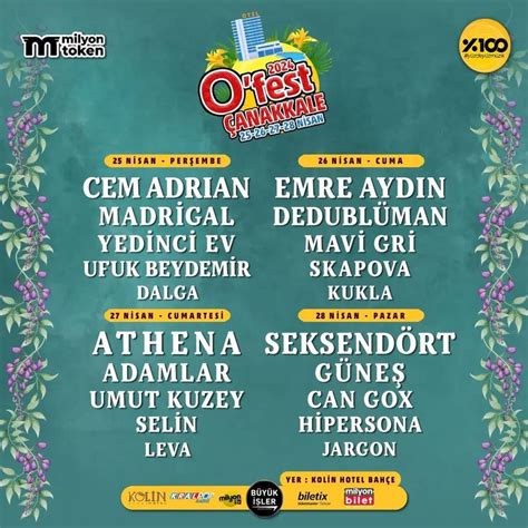 O Fest Çanakkale 2025 Program ve Detayları FestTR