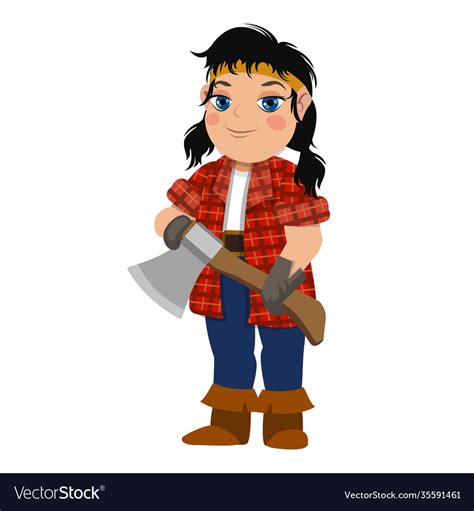 Girl Lumberjack Cartoon