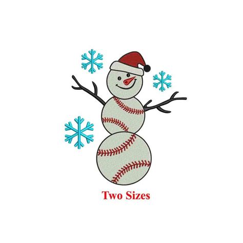 Snowman Baseball Christmas Machine Embroidery Design / Sports Christmas / Snowman - Etsy