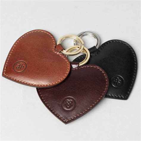 Luxury Leather Heart Keyring The Mimi By Maxwell Scott Bags