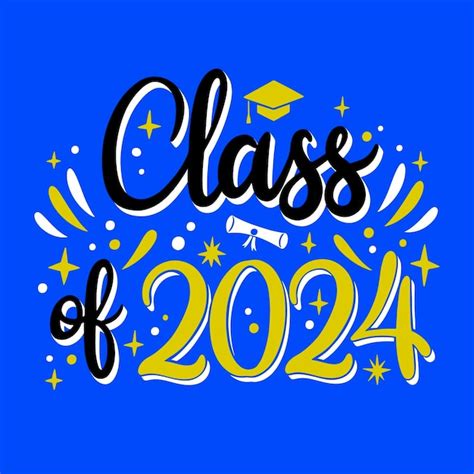 Premium Vector Flat Class Of 2024 Lettering Template