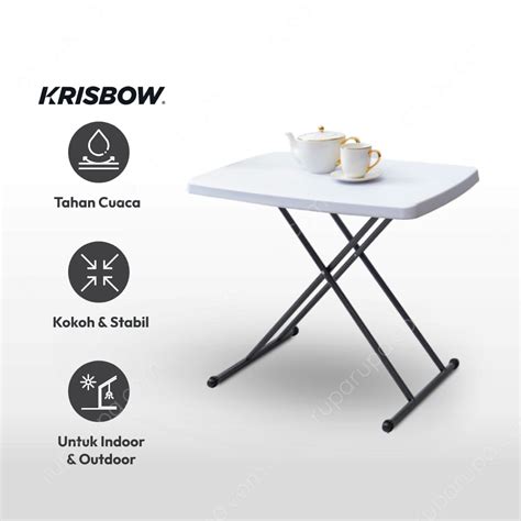 Jual Krisbow Meja Taman Lipat Adjustable Terbaru Ruparupa