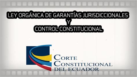 Ley Org Nica De Garant As Jurisdiccionales Y Control Constitucional