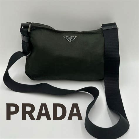 美品 プラダ ショルダーバッグ ナイロン カーキ Prada レディース メルカリ