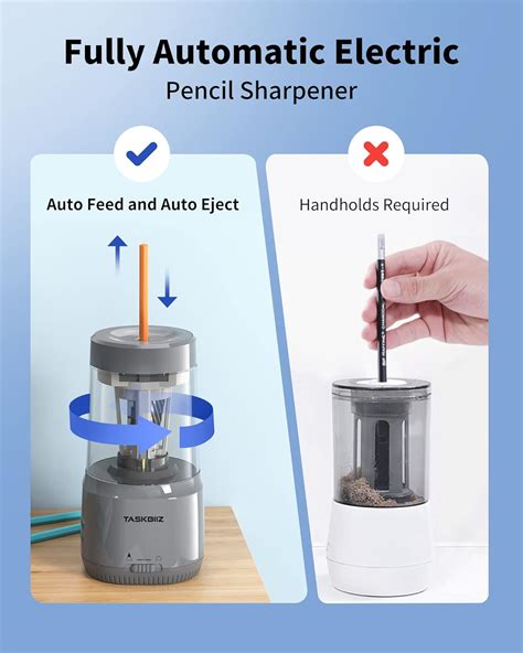 Taskbiiz Sacapuntas eléctrico sacapuntas automático completo