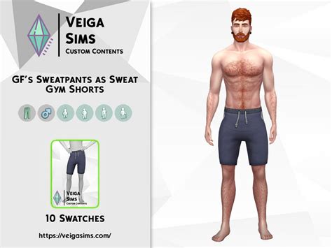 The Sims Resource GF S Sweatpants As Sweat Gym Shorts