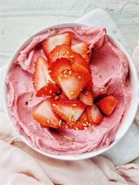 Strawberries Cream Smoothie Bowl The Hint Of Rosemary