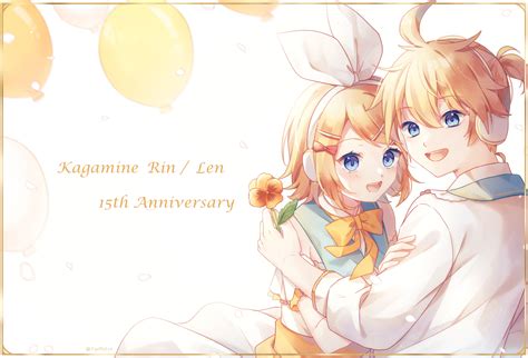 Aqua Eyes Blonde Hair Blush Bow Flowers Headdress Headphones Kagamine