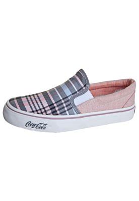 Tênis Coca Cola Shoes Iate Xadrez Girl Rosa Compre Agora Dafiti Brasil