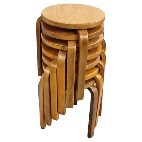 Five Stacking Stools Model 60 By Alvar Aalto Designed In 1933 At