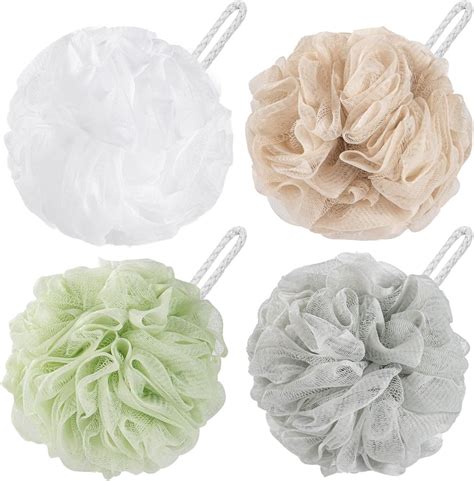 Bath Loofahs 4 Pieces Shower Sponge 60g Pcs Mesh Pouf Body