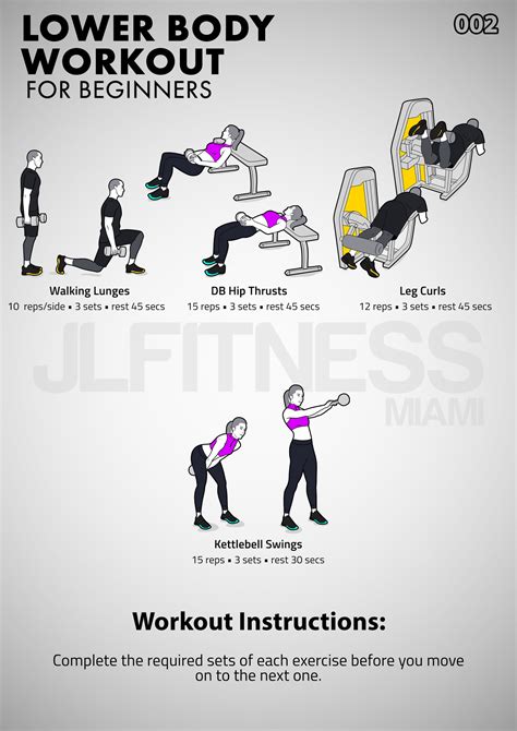 Lower Body Workout for Beginners to do at a Gym - JLFITNESSMIAMI- Easy ...