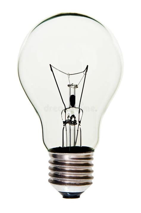 Light White Transparent Light Bulb Isolated On White Background Stock