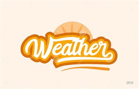 Weather Orange Color Word Text Logo Icon Stock Vector Illustration Of