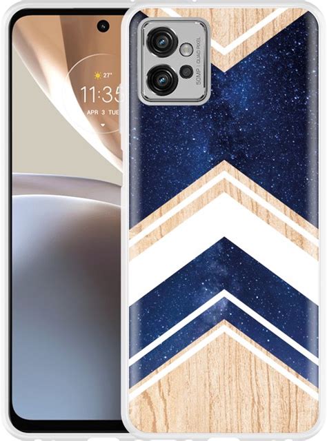 Cazy Hoesje Geschikt Voor Motorola Moto G32 Space Wood Bol