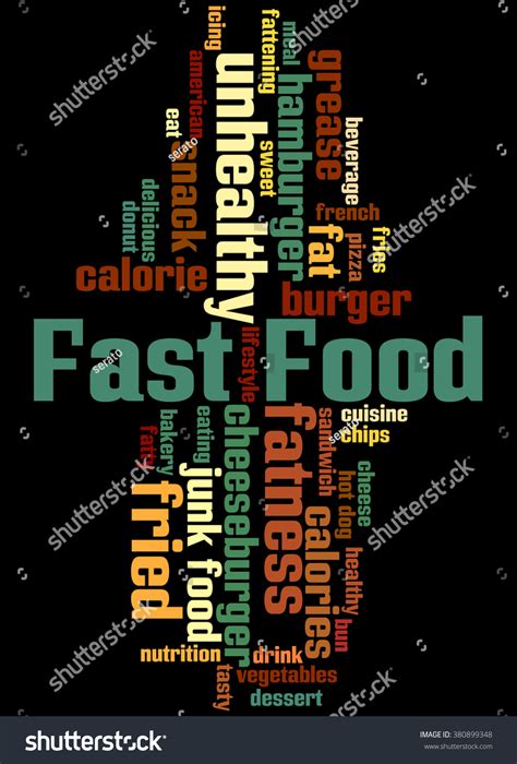 Fast Food Word Cloud Concept On Stock Illustration 380899348 Shutterstock