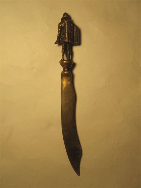 Vintage Brass Knight Letter Opener Circa 1970s Fantasy Etsy