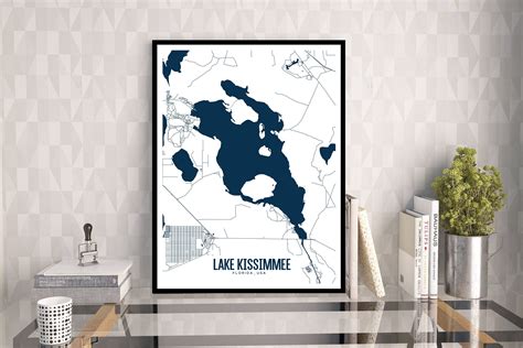 Lake Kissimmee Printable Map Lake Kissimmee Map Minimalist - Etsy | Map ...