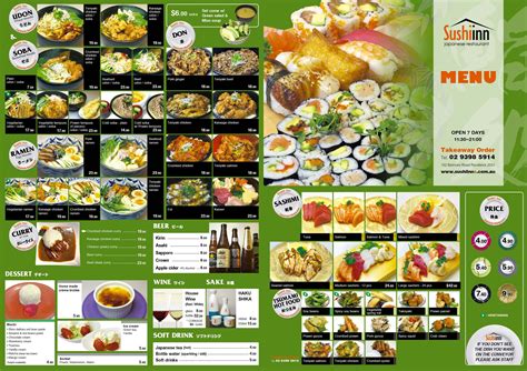 Japanese Food Menu Sale